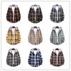 New Men's Loose Plaid Hooded Shirt Large Size Fashion Casual Long Sleeve Shirt
