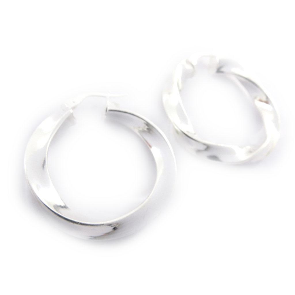 Les Trésors De Lily [J9593] - Silver Hoop Earrings 'Choréographie' Silver (rhodium-plated) - 29 Mm 4 Mm