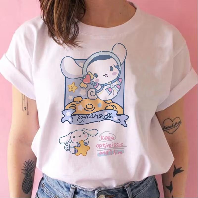 

2026 Yujia Dog Sanrio Printed Cotton TShirt Summer Cartoon Design Childrens Roundneck Fashion Loose Casual Wear S