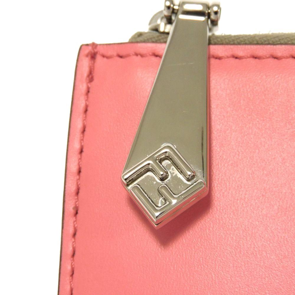 Used 11491 FF Diamond Fragment Case 8AP161 ALWA F1L2E 7943 Tortora Key Ring Card Case Logo Pink Dahlia Women's from