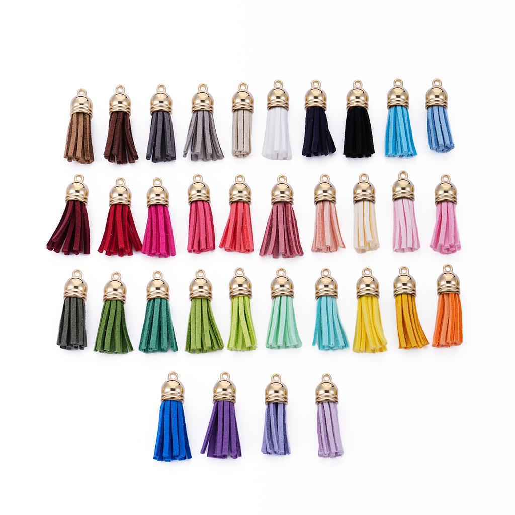 20pcs/lot 38mm Tassel Vintage Leather Tassels Fringe Pendant For DIY Keychain Jewelry Making Supplies Charms Accessories