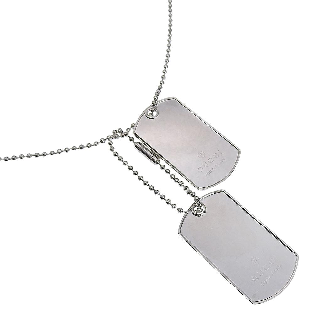 Gucci Dog Tag Necklace Ball Chain Silver925 53.5g Unisex Used
