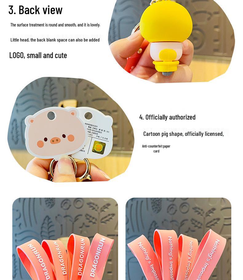 Cute Pig Keychain for Women: Couple Backpack Pendant & Electric Car Charm