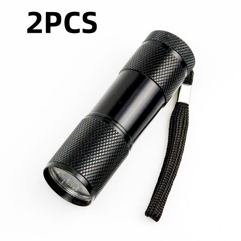 1/2/5Pcs 395nm UV Flashlight, 9LED Purple Light Anti-Skid Torch with Rope, Professional Portable Gadget