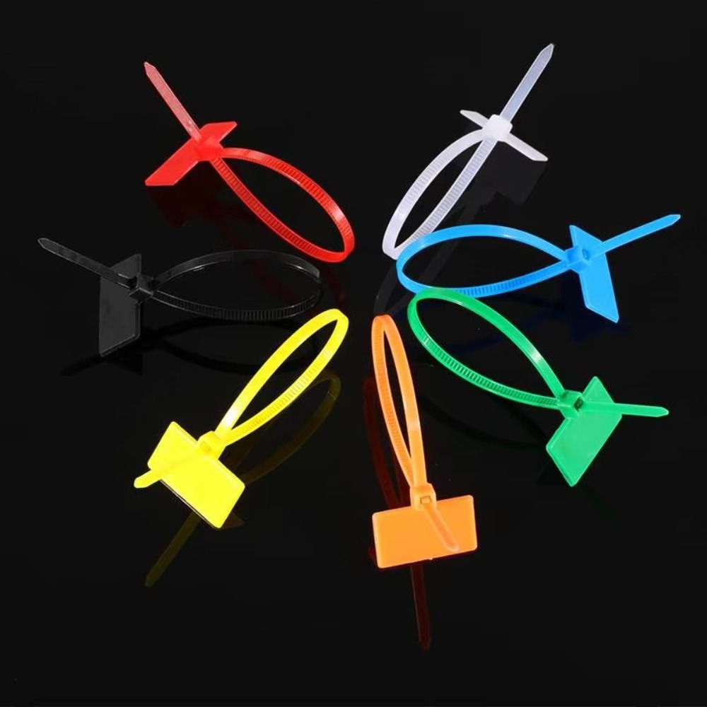100Pcs Mesh Wire Cable Ties Self-locking Cable Winder Durable Nylon Ties  for Home Office