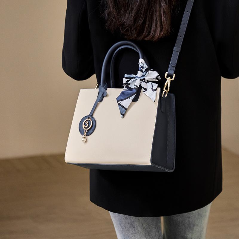 Mrs. Qiao Genuine Leather Bag for Women 2025 New Model Mom Bag Elegant Handbag Women's Crossbody Bag High-end Women's Bag