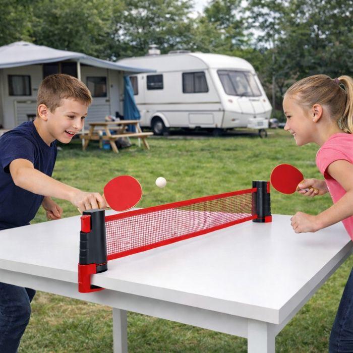 Ausziehbares Tischtennisnetz mit Hülle – Verstellbar bis 1,7 Meter, Universelle Klemmen 0,5 bis 5,5 cm