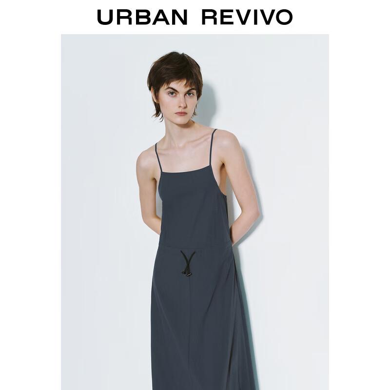 UR Women's Drawstring Cross Strap Slit Back Dress