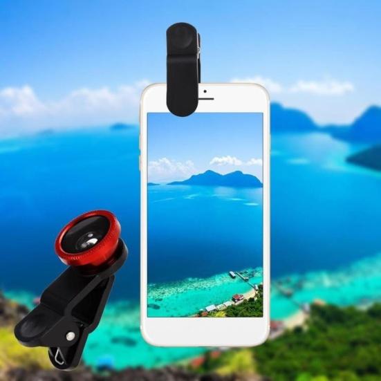 3 In 1 Universal 0.65X Wide Clip On Angle Fisheye Macro Lens