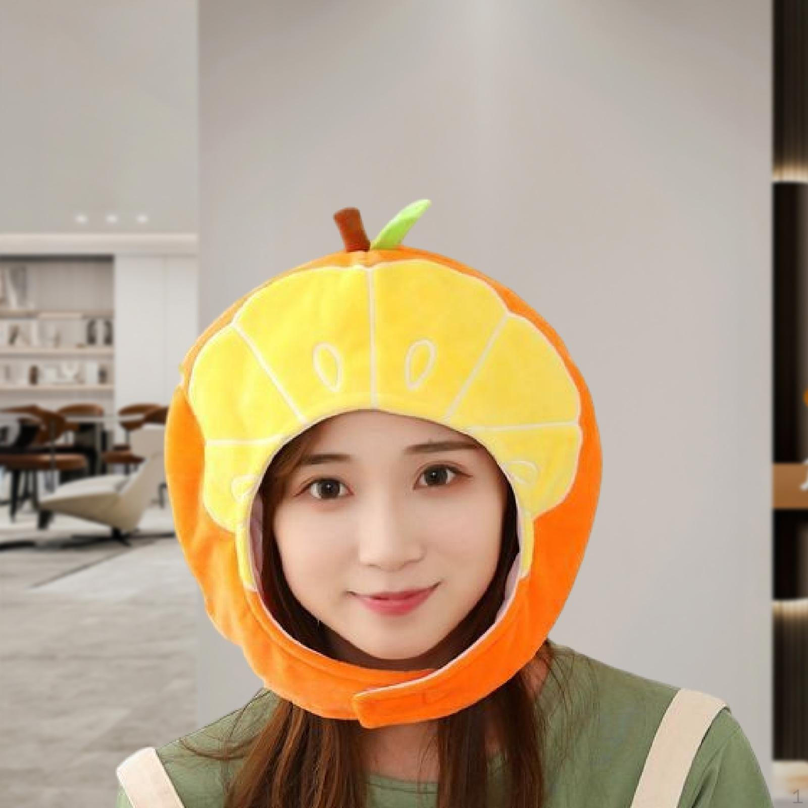 

Orange Hat Plush Headgear for Birthday Stage Performance Festival Party Supplies
