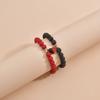 2 Piece Creative Fashion Beaded Magnetic Charm Love Pendant Knitted Couple Bracelet Jewelry Gift Wrist Accessories