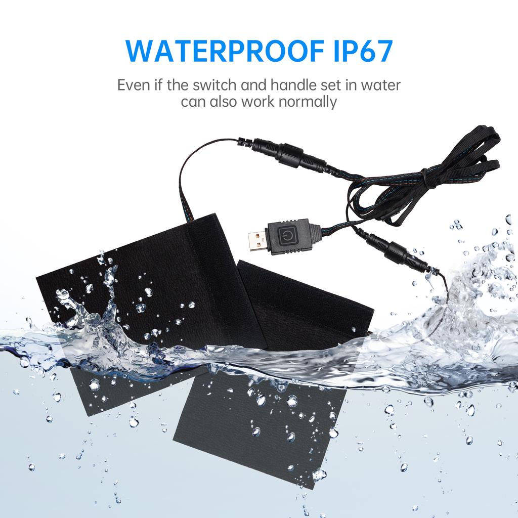 5V Motorcycle Heated Handgrips USB 6 Gear Warmer Electric Heated Grip Cover Anti Vibration Anti Slip Fast Heating Kits