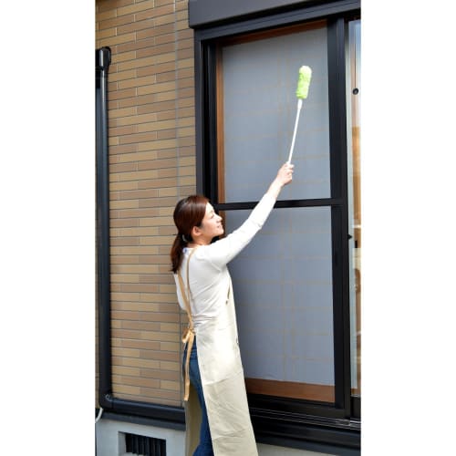 [Leichter Zugang zu hohen Stellen] Seiei Big Clean Austauschbare Fliegengittertür, Lange Ausführung, Grün, 17642