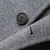 Romon Men's Double-Sided Wool Blend Mid-Length Overcoat