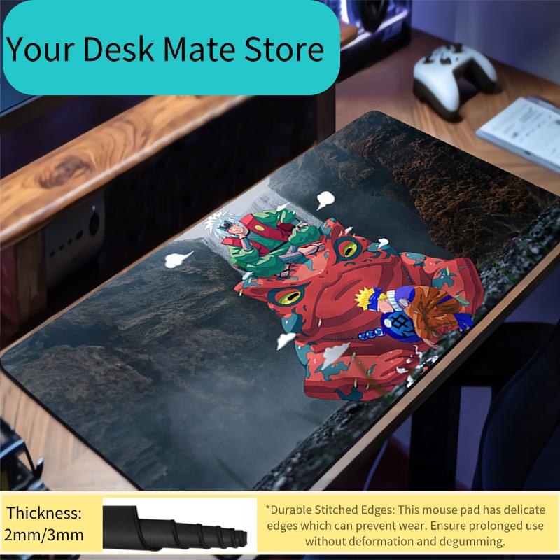 Mouse Pad Gamer Anti-slip Anime Desk Mat Gaming PC Accessories Tablet Pad Naruto Jiraiya Large HD Mousepad Extended Keyboard Mat