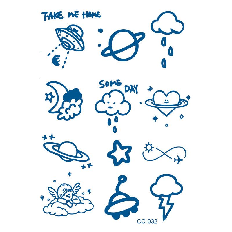 Herbal plant finger cochlear small picture juice tattoo stickers last 15 days ins wind semi-permanent