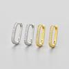 Rhinstone Oval O Shape Square Hoop Earrings Niche High End Personalized Fashion Temperament Jewelry