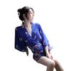 New Japanese sexy kimono deep V milk role-playing bathrobe passion floral set a piece