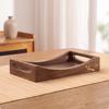 Wooden Serving Tray with Handles Decorative Wood Bird Motif