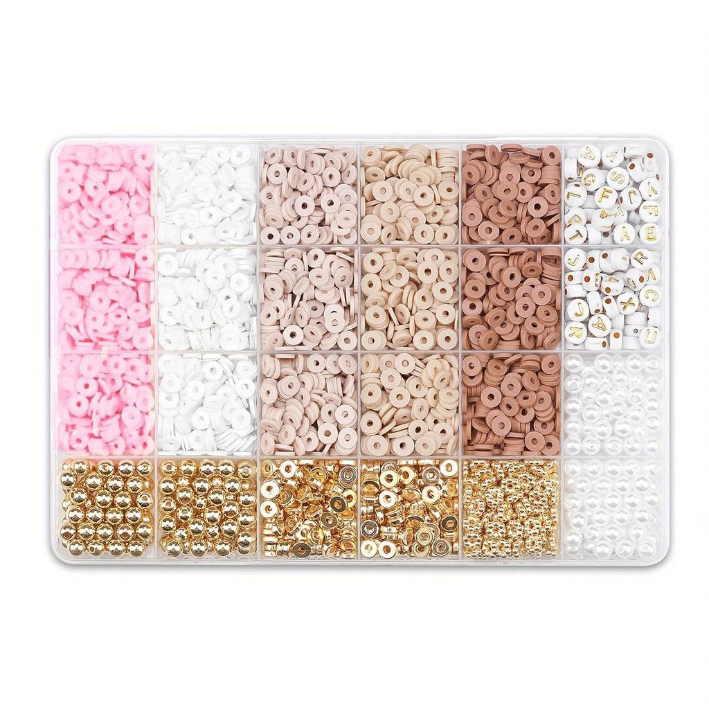 24 Grid Clay Bead Soft Pottery Sheet Diy Jewelry Accessories Kit Ccb Bead Bead Necklace Bracelet Production