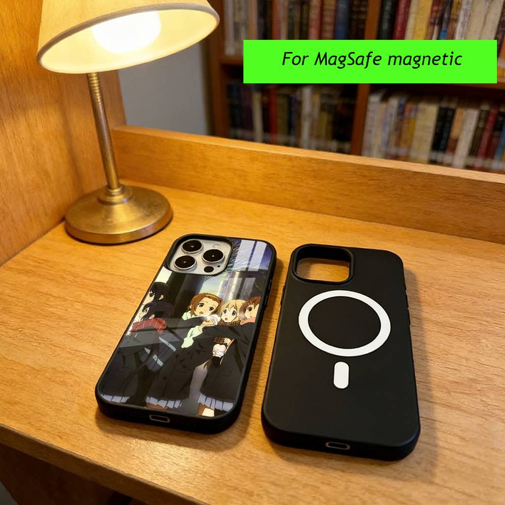 Coque de téléphone Anime K-ON Pour iPhone17,16,15,14,13,12,11 Plus,Pro Magnétique Pour Magsafe Chargement Sans Fil