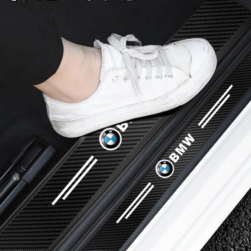 Universal 3D Carbon Fiber Car Door Sill Protector Stickers For BMW Performance E46 E90 F10 F30 X3 F20 E46 E60 E70 E39 E36 E87
