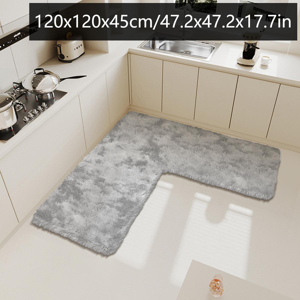 

Kitchen large size long hair carpet restaurant L-shaped absorbent carpet silk wool living room bedroom bedside door mat