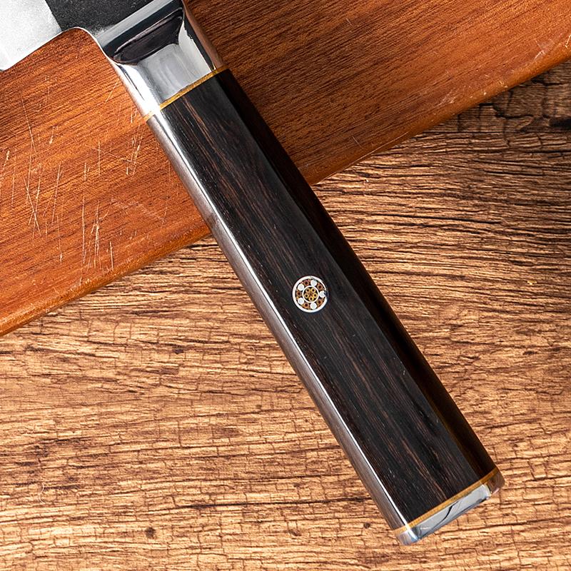 Kiritsuke Knife Damascus VG10 Steel Blade Sharp Chef Slicing Vegetable Cleaver Meat Handmade Japanese Kitchen Knife Ebony Handle