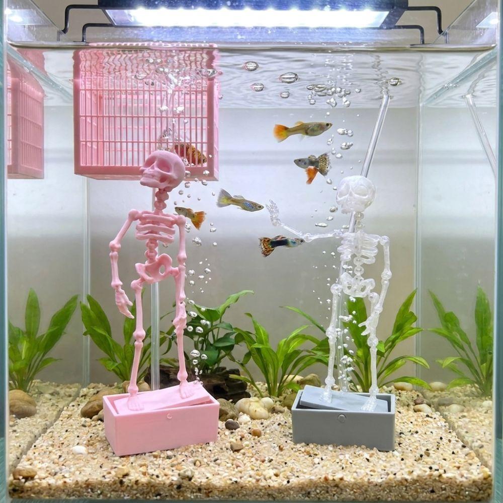 Scheletro Danzante Alimentato ad Aria Bubbliatore per Acquario Scheletro in Plastica Mobile Ossigeno Appassionati di Acquari