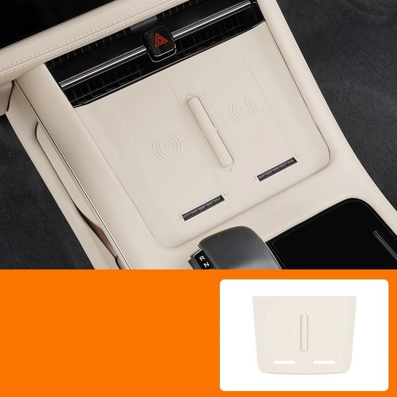For Aito M7 2024 Car Central Control Water Cup Cushion Storage Box Silicone Wireless Charging Pad Cup Holder Accessories