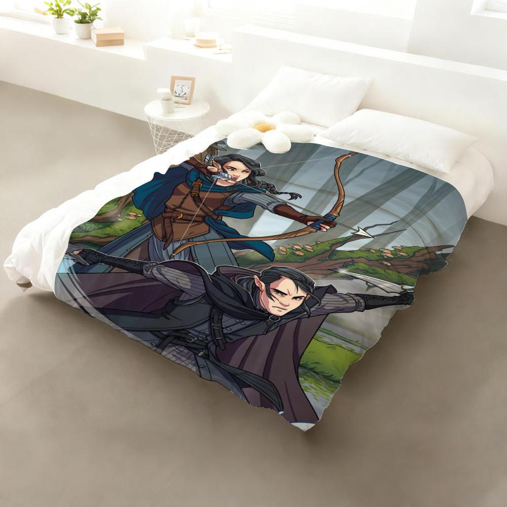 

The Legend of Vox Machina Throw Flannel Throw Blanket: Soft Kid-Friendly Warm Anti-Static All Season Washable Couch Bed Home 75x90cm