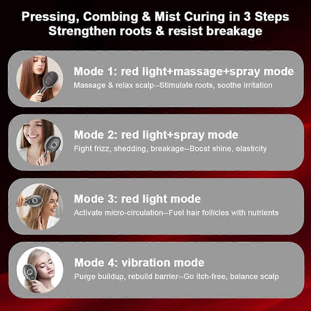 Red Light Therapy Electric Spray Massage Comb with Hair Oil Applicator, Hair Loss Treatment Scalp Care for Men Women