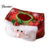 Holiday Desktop Organizer Christmas Tissue Box Cover, Santa Face Napkin Dispenser Sleeve, Non-Woven Fabric Festive Table Centerpiece Holder