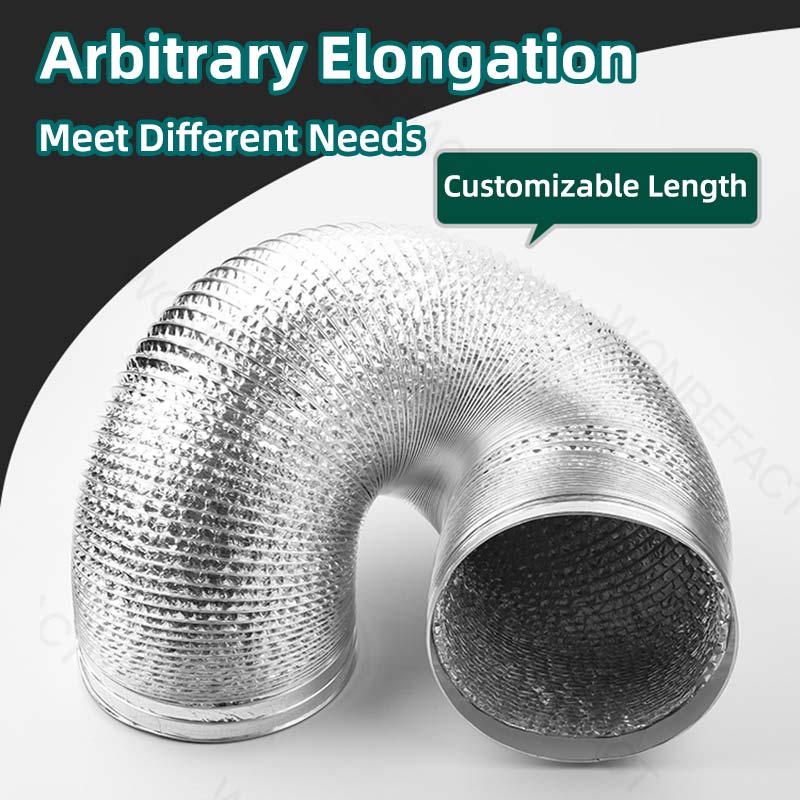 Flexible Dryer Vent Exhaust Duct Hose Aluminum Foil Ducting Kit Insulated Air Ducting Ventilation Collapsible Air Exhaust Pipe