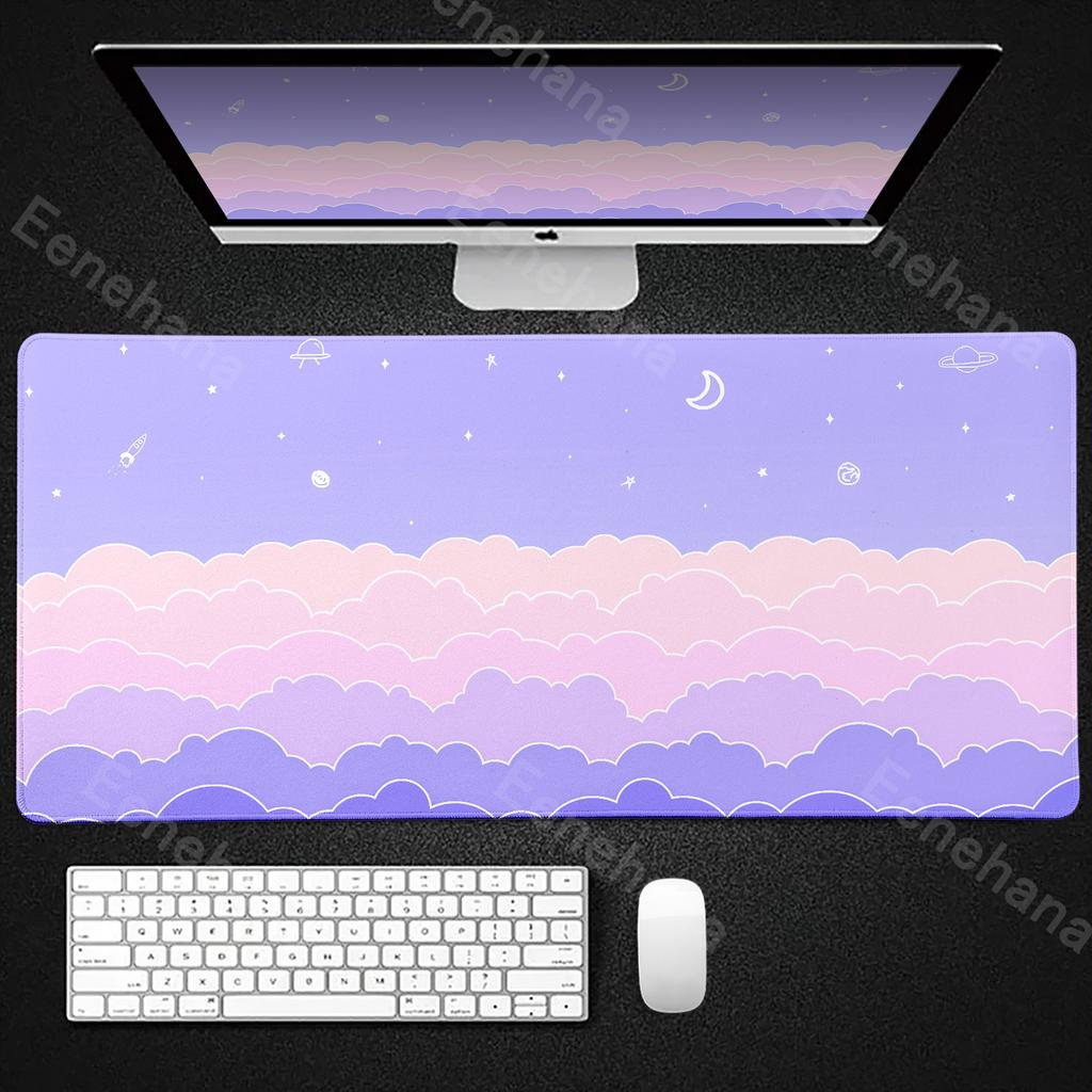 Light Pink Skyscape Mouse Pad Cute Aesthetic Xxl Kawaii Clouds Women Desk Pads Anime Pc Gamer Computer Mat Office Rubber Carpets