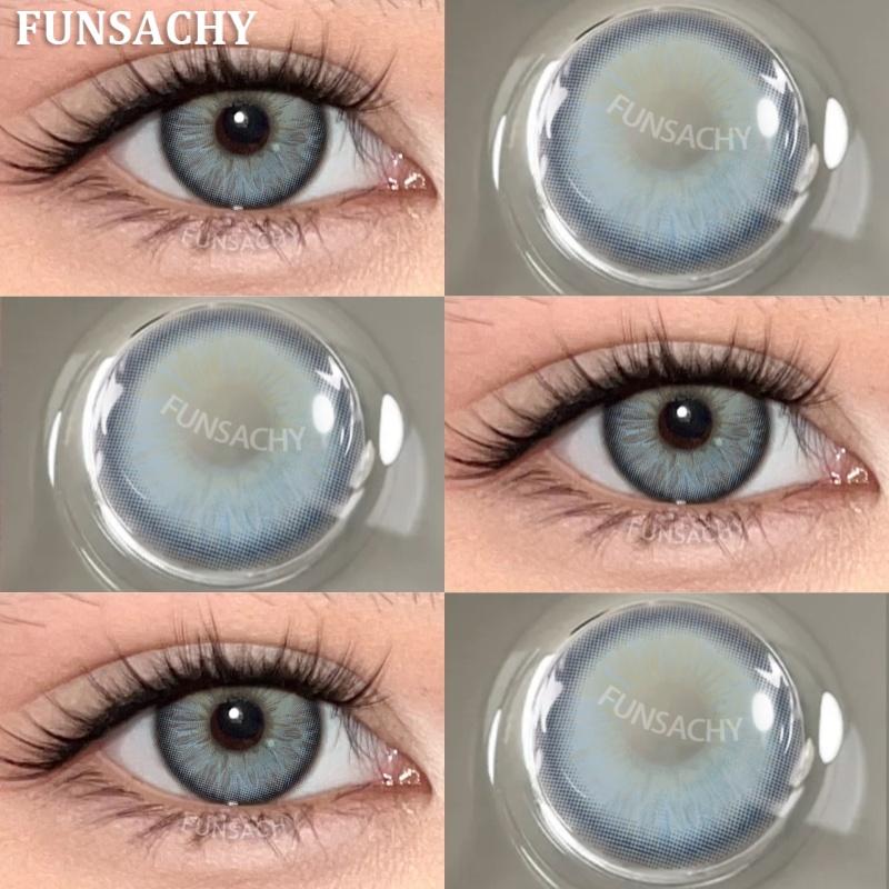 FUNSACHY 1 Pair Blue Natural Colored Eye Lenses Gray Fashion Lenses Brown Eye Lens Green High Quality Cosmetics Color Contacts