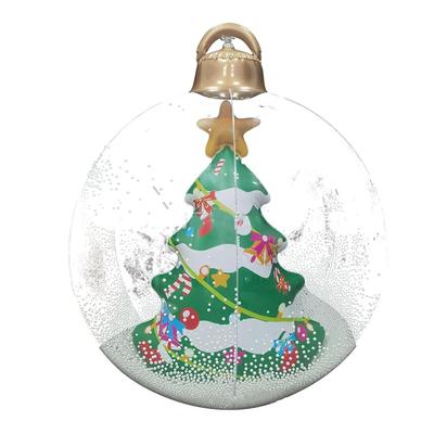 23.6in Inflatable Christmas Balls with LED Giant Light Up Decorated Ball PVC Foldable Clear Remote