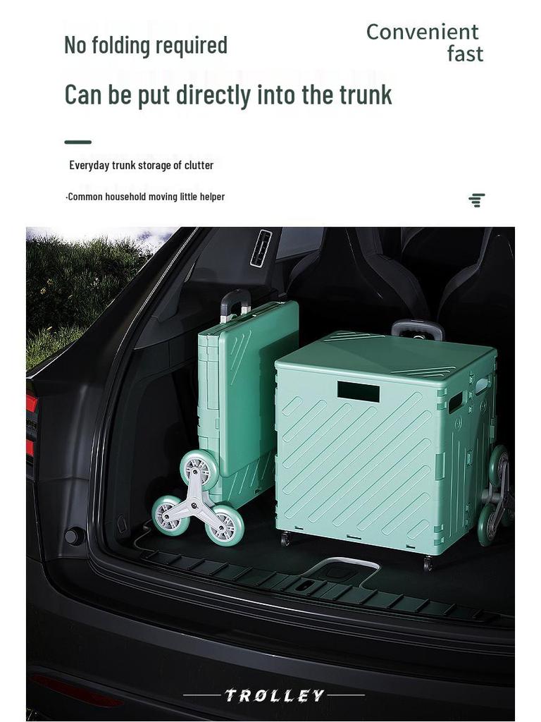 Kompaktní skládací nákupní vozík na schody a pro doručování