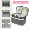 First Aid Medical Box Case Double Layer Storage Organizer for Workplace