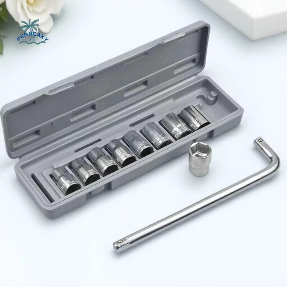 8-21mm Range Socket Wrench Set Metric Size Durable Construction Socket Wrench Kit 1/2" Drive Portable Design Carbon Steel Tools