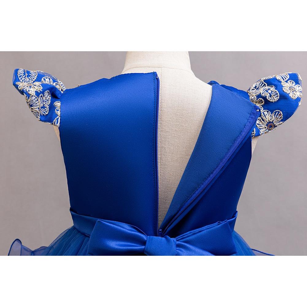 Children's Princess Dresses Gowns Flower Girl Sequins Pom Pom Dresses Walking Show Performance Clothing Girls Lace Dresses  Girl's Favourite Dress