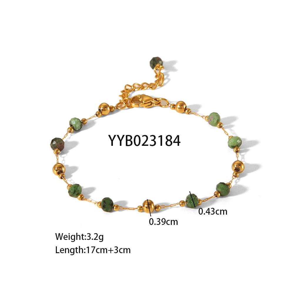 New Chinese Style Emerald and Tourmaline Clavicle Chain Necklace