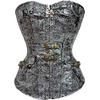 Gothic Court Style Printed Silver Buckle Waist Cincher Body Shaper Corset