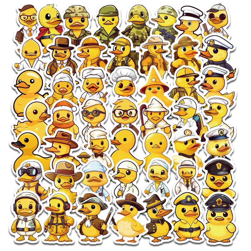 50 Various Cute Stickers for Little Yellow Duck Cartoon New Products Internet Celebrity Little Yellow Duck Animal Graffiti Stickers