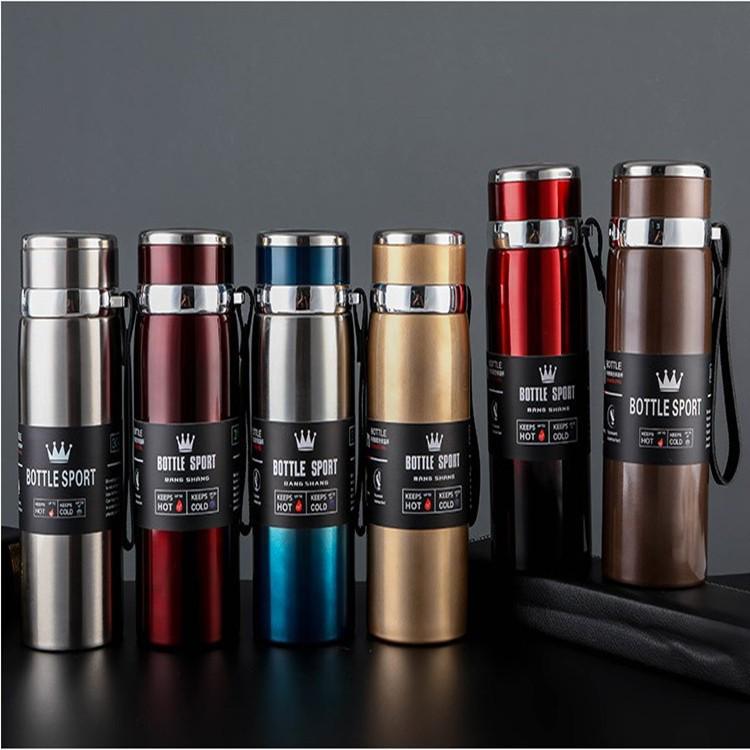 316 Stainless Steel Large Capacity Outdoor Sports Thermos Cup with Portable Lanyard