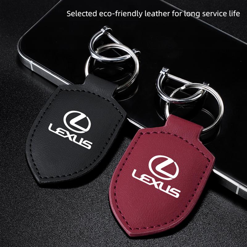 2026 Hot Interior Stickers Car Leather Keychain Shield Type Emblem Key Ring For Lexus RX300 IS200 IS250 ES350 Ct200h UX250h NX30