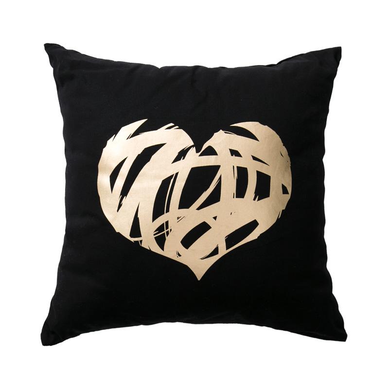 Gold Bronzing Cushion Decorative Pillows Black And White Love Home Decor Sofa Throw Pillow Almofadas Decorativas Para Sofa 45Cm