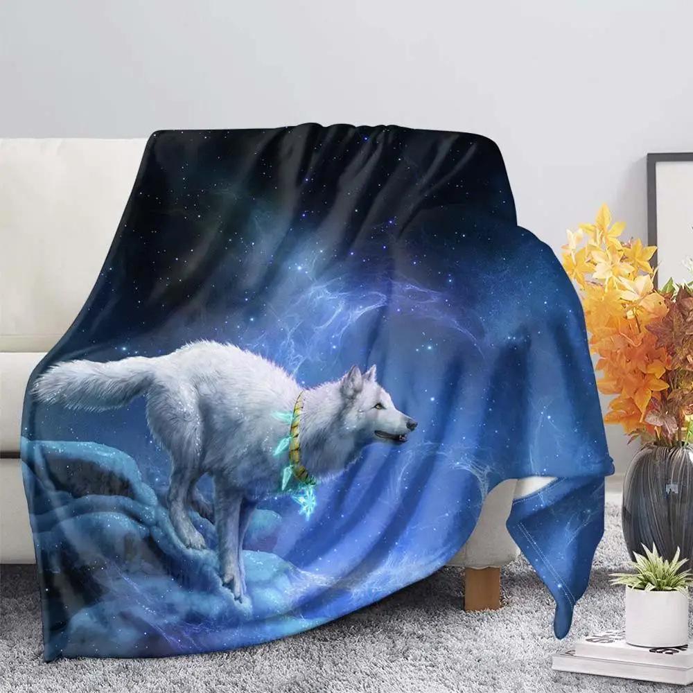 Wolf Digital Printed Blanket Sofa Blanket Bed Soft Thermal Blanket Flannel Blanket Birthday Gift Blanket