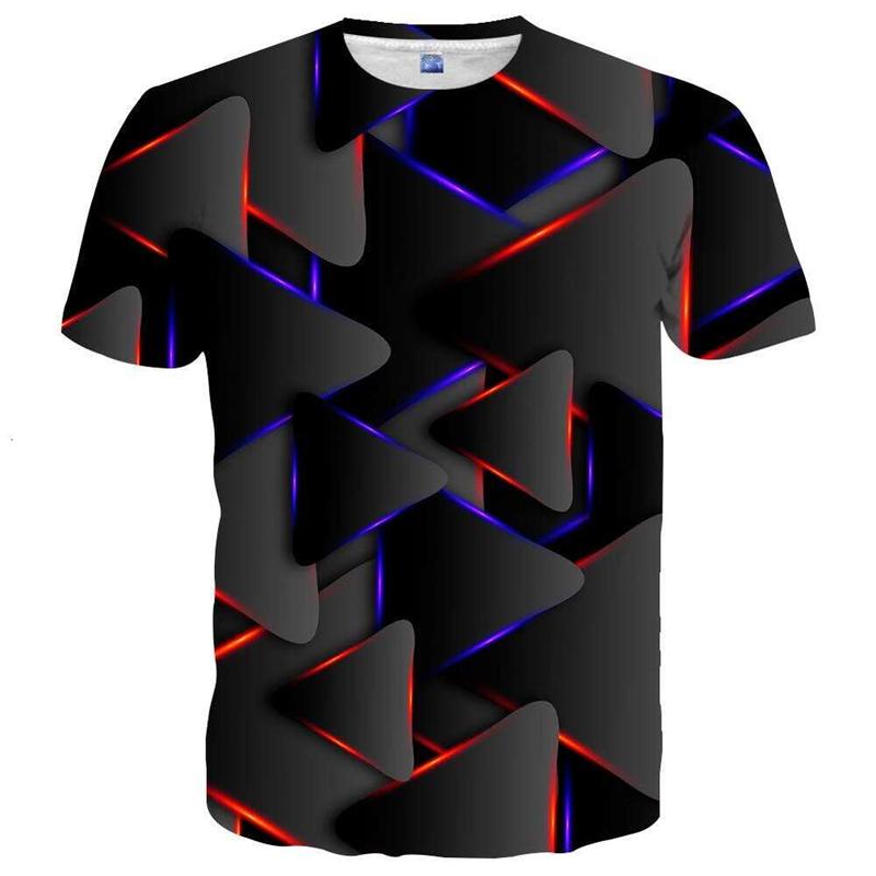 Bunte Lightning 3D Grafik T-Shirts Y2k Herren Freizeit Harajuku Street Kurzarm Tops Damen Mode Ice T-Shirt Kind Übergroße T-Shirts