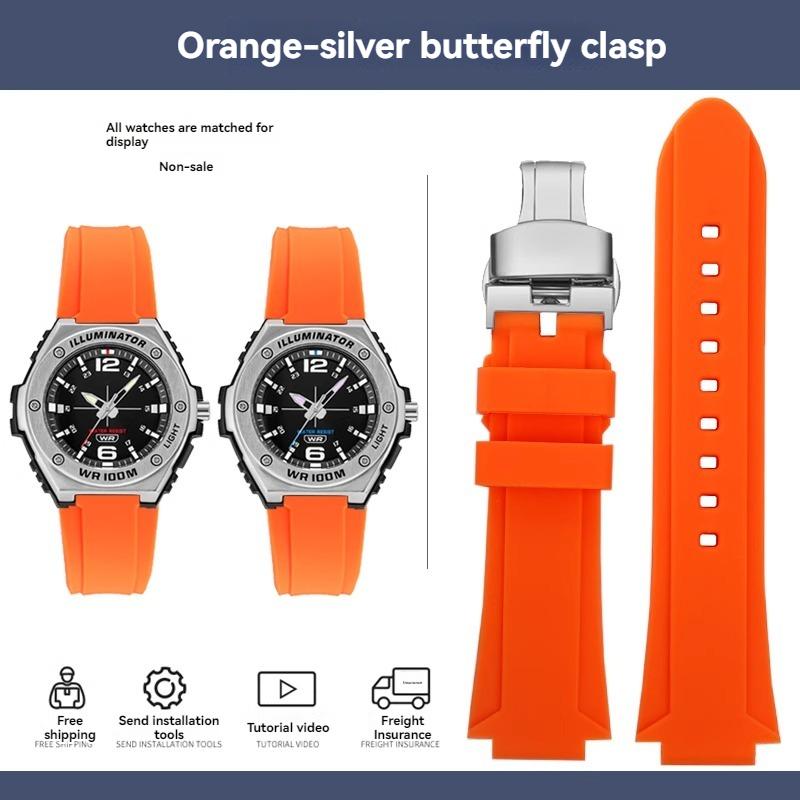 

Для Casio MWA-100H MWD-100H Серії PRG-80 Модифікований Водонепроникний Браслет Випуклий 24x20мм Силіконовий Чоловічий Спортивний Наручний Годинник Ремінець 24-20mm